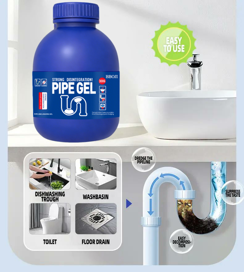 BBOJI Powerful Drain Cleaner — Helps Clear Common Clogs in Sinks, Tubs & Showers